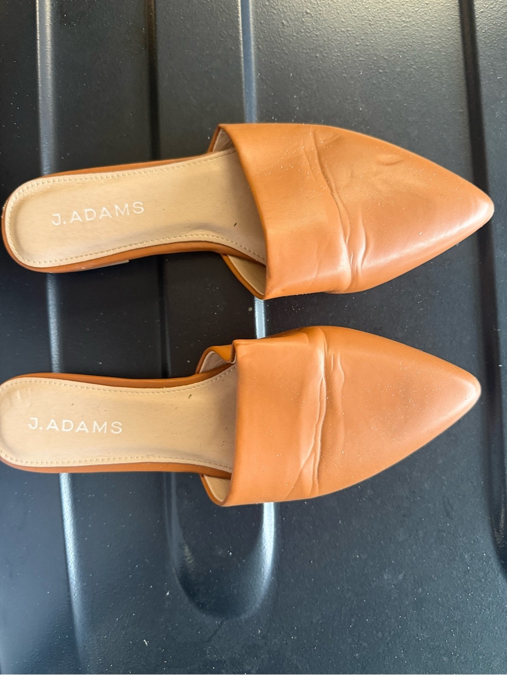 Adams Tan Pointed-Toe Slip-On Mules